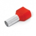 Kit Com 25 Terminal Tubular Duplo Vermelho 1.0 mm